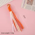 Colgante de borla de cuerda trenzada naranja y blanca hecho a mano con encaje y mosquetón - 1 Pieza/Paquete / Encaje Rojo y Blanco
