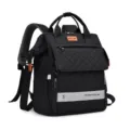 Large capacity black quilted diaper bag, multi-functional portable travel backpack for mom. - L / Black