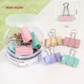 Juego de 12 pinzas metálicas en colores Morandi, tamaño 1, 51 mm de ancho para oficina - 5cm (12 Piezas/Caja) / Color Morandi