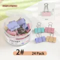 Set de 24 clips de metal en tonos pastel Morandi en un tarro de almacenamiento redondo - 4cm (24 Piezas/Caja) / Color Morandi