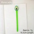 Cute green cartoon gel pen featuring a smiling avocado topper for student writing - Avocado Style