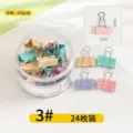 Pinzas metálicas en colores Morandi set de 24 piezas en un contenedor de plástico redondo - 3.2cm (24 Piezas/Caja) / Color Morandi