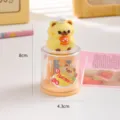 Creative yellow bear dual-hole manual pencil sharpener, student stationery, 8x4.3cm - Food Hamster