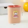 Kreativer süßer Shiba Inu Stifthalter mit zwei Fächern in Rosa, Größe 8x10,3 cm - Hund
