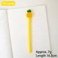 Cute yellow pineapple cartoon gel pen for students, measuring 16.5cm in length total. - Pineapple Style