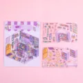 Autocollants 3D de bibliothèque miniature pour bricolage de journaux et scrapbooking - Autocollants paysages 3D - Bibliothèque