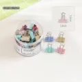 Set de 40 clips metálicos de colores Morandi 19mm en una caja de plástico transparente - 1.9cm (40 Piezas/Caja) / Color Morandi