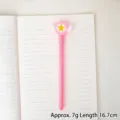 Cute pink cartoon gel pen featuring star and wings magic wand design for students school - Star with Wings Style