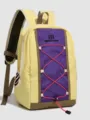 Vibrant yellow and purple outdoor hiking backpack with pink bungee cord adjustment - Milk Apricot Yellow / One Size