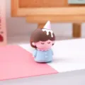 Taille-crayon en silicone de dessin animé 3D, papeterie mignonne pour enfants école - Fille à la crème glacée / Emballage en boîte