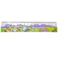 Règle dessin animé de 15 cm avec motif lapins de camping en relief sur fond blanc - Lapin de Camping / 15cm