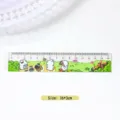 Règle mignonne en acrylique 15cm avec lapin de dessin animé et relief pour étudiants - Lapin de Pique-Nique / 15cm