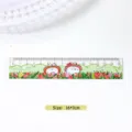 Règle mignonne de 15cm en acrylique avec motif floral de dessin animé en relief - Lapin à Fleurs / 15cm