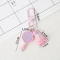 Llavero de raqueta de bádminton y volante rosa colgante de bolso regalo lindo - Rosa