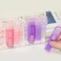 Leuke push-pull jelly gum set met pandapatroon, kleurrijk briefpapier voor studenten. - Blisterverpakking met vullingen / Roland Paars