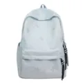 Light blue backpack with rhinestone butterflies, casual daily student bookbag for school. - Blue