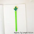 Cute green cactus cartoon gel pen, approx. 7g and 16.5cm length, for student writing - Cactus Style