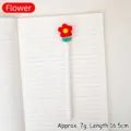 Cute cartoon gel pen with red flower topper on white barrel for students - Small Flower