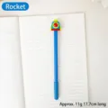 Cute blue cartoon rocket gel pen for students, length 17.7cm and weight 11.0g - Rocket Style