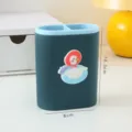 Süßer blauer Schreibtisch-Stifthalter mit zwei Fächern und 3D-Cartoon-Enten-Design - Ente