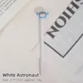 Cute cartoon astronaut gel pen in white color, dimensions 17x2.7cm, weight 13.0g - White Astronaut