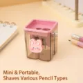 Taille-crayon manuel mignon lapin rose à double trou pour écoliers et étudiants enfants - Style Lapin Timide
