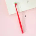 Bonito bolígrafo de gel rojo con conejo y fresa, 21 cm de largo para escuela y niños. - Conejo de Fresa / 0.5mm