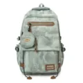 Sac à dos d'écolier ergonomique vert menthe à grande capacité avec motif graffiti - Sac à Dos + Porte-monnaie (78) / Vert clair