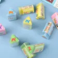 Gommes colorées triangulaires et rectangulaires avec motifs de chameaux pour écoliers - Style Chameau / 1 Pièce