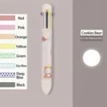 Stylo à bille multicolore 8-en-1 mignon avec motif d'ours pour étudiants - Ours biscuit / Stylo à Bille 8 Couleurs