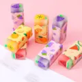 Lot de gommes colorées pour étudiants avec motifs de fruits comme pastèque raisin et orange - Style Fruit / 1 Pièce