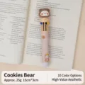Stylo à bille mignon à 10 couleurs avec capuchon en forme d'ours pour les étudiants - Ours biscuit / Stylo à Bille 10 Couleurs