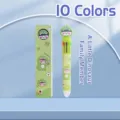 Stylo à bille rétractable 10 couleurs motif dinosaure vert mignon avec boîte d'emballage - Petit Dinosaure / Stylo à Bille 10 Couleurs