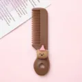 Peigne à cheveux mignon ours marron avec chapeau rose dortoir étudiant outil de coiffure en plastique - Ours au Chapeau