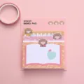 Lindo bloc de notas adhesivo de 3 capas con niña de dibujos animados en tonos rosas - Niña/Bloc de Notas Lindo