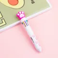 Lindo bolígrafo multicolor con huella de gato de dibujos animados 10 en 1 papelería escolar - Pata de oso rosa de 10 colores / Bolígrafo retráctil multicolor de dibujos animados / Punta de bala de 0,5 mm