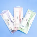 Set de règles de papeterie pour étudiants avec pochette transparente, variante multicolore avec outils. - Style Mystère de la cité flottante / Set de 4 pièces