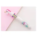 Simpatico penna a sfera multicolore unicorno, cancelleria stampa 10 in 1 per studenti. - Penna a scatto multicolore cartone animato unicorno bianco a 10 colori / Punta a proiettile 0,5 mm