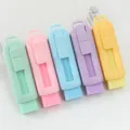 Schattige push-pull gummetjes set voor studenten, kleurrijke draagbare briefpapier voor school. - Effen kleuren gemengd groothandel / 5 Stuks