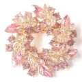 Broche vintage de cristal rosa flor de Bauhinia con elegante pin de solapa dorado - Rosa