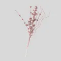 Rametto decorativo per albero di Natale glitterato oro rosa con bacche e steli per le feste - Oro rosa