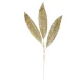 Detailansicht eines goldfarbenen, hohlen Weihnachtsblattes mit glänzenden Pailletten - Gold 89cm