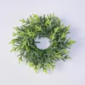 Artificial frosted cedar candle wreath Christmas table decoration holiday party decor - 35cm / Snow-Sprayed Cedar Needle Wreath