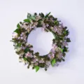 Artificial Purple Floral Pine Branch Wreath Candle Ring Variant Desktop Decoration - 33cm / Purple Flower Wreath