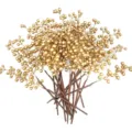 Pack of 20 artificial golden berry branches for festive home decor and floral photography - 20 Pieces/Pack / Gold