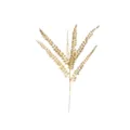 Gold glitter fern plant branch detail closeup, shiny artificial leaf stem for home vase decor. - Gold / 85cm