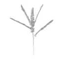 Detailed shot of a silver glitter artificial floral stem, perfect for home decor vases. - Silver