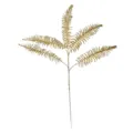 Détail d'une feuille de persan scintillante à 5 branches dorées pour décoration Noël - 77cm / Or