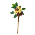 Künstlicher Weihnachtsblumenstrauß mit gelben Baumwollbällen und Zapfen für die Heimdekoration. - Gelb