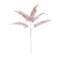 Détail d'une branche de fougère de Perse rose à paillettes pour décor de Noël - 77cm / Or rose